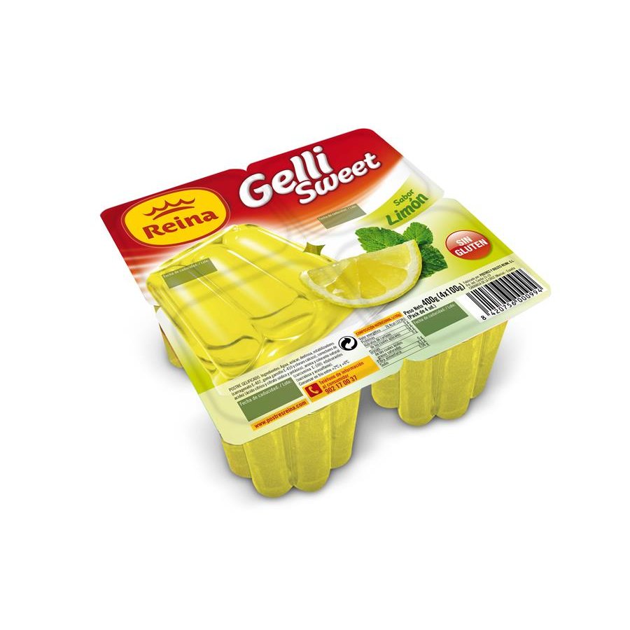Postre gelificado REINA gelli sweet limón 4x100 g