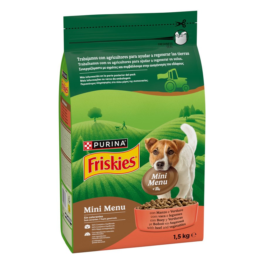 Alimento perro mini FRISKIES menú buey 1,5 kg