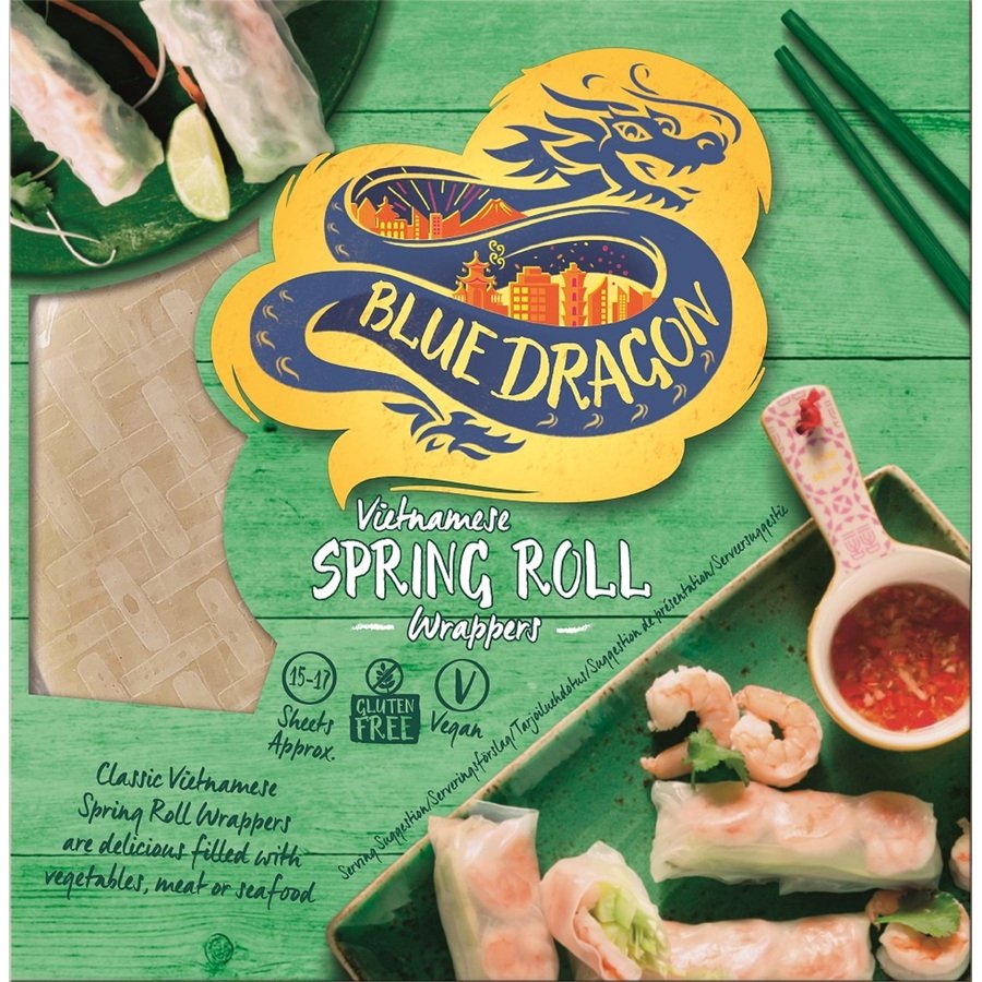 Obleas de arroz para rollitos primavera BLUE DRAGON 134 g