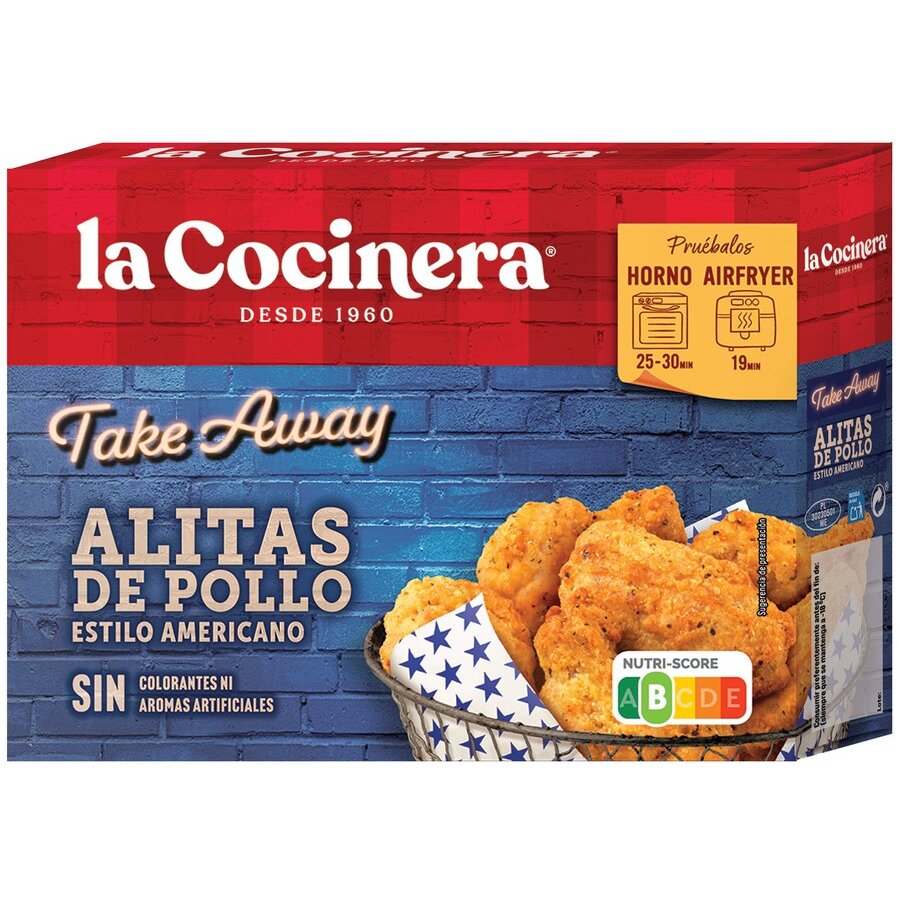 Alitas de pollo congelado LA COCINERA Estilo Americano 400 g