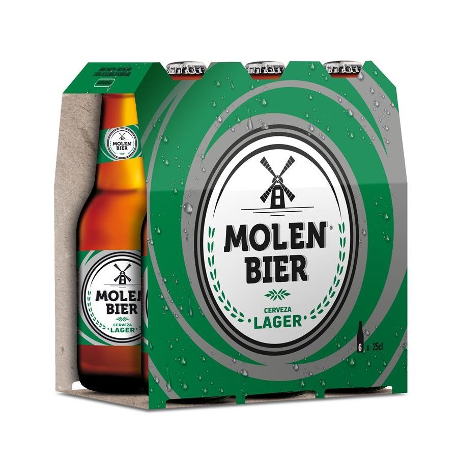 Cerveza rubia MOLEN BIER vidrio pack 6x25 cl.