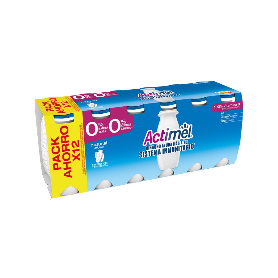 ACTIMEL DANONE líquido natural 0% 12x100 g