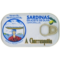 Sardinillas en aceite de oliva A CHURRUSQUIÑA 125 g pn.