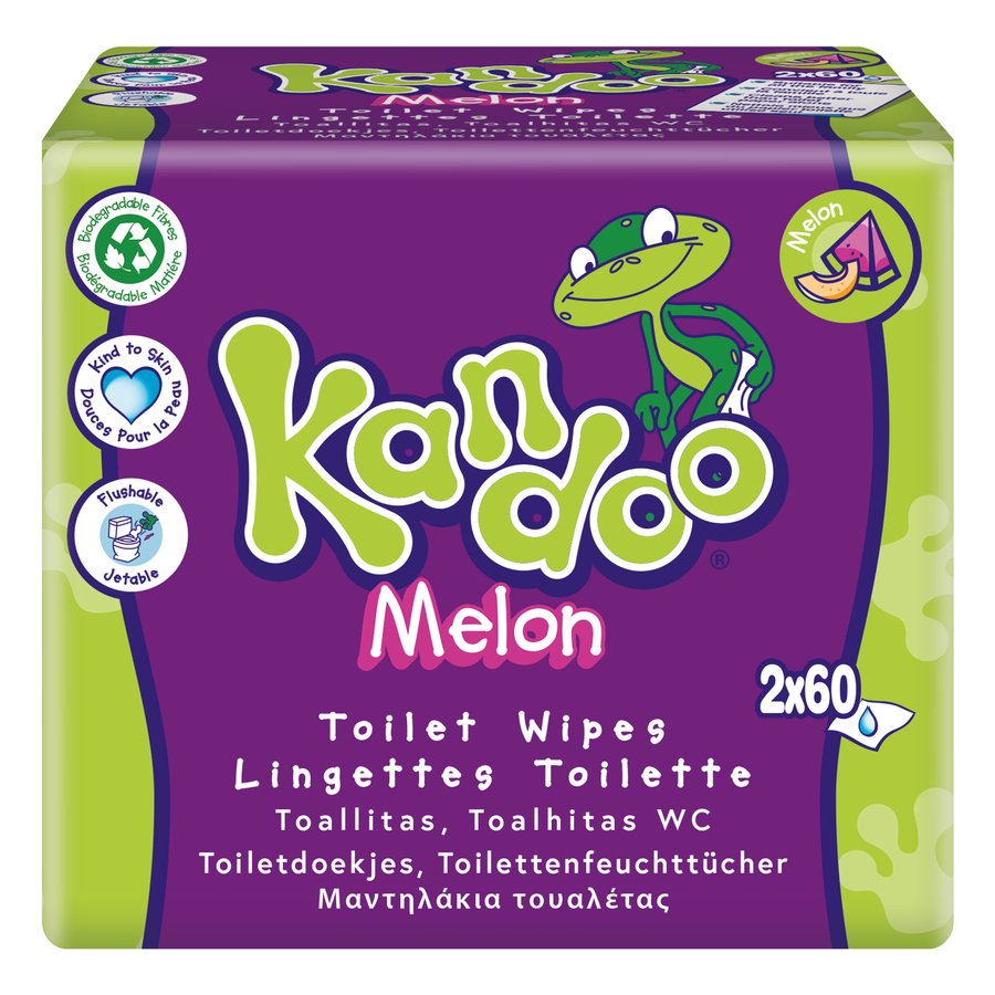 Toallitas wc KANDOO melón pack 2x60 unidades