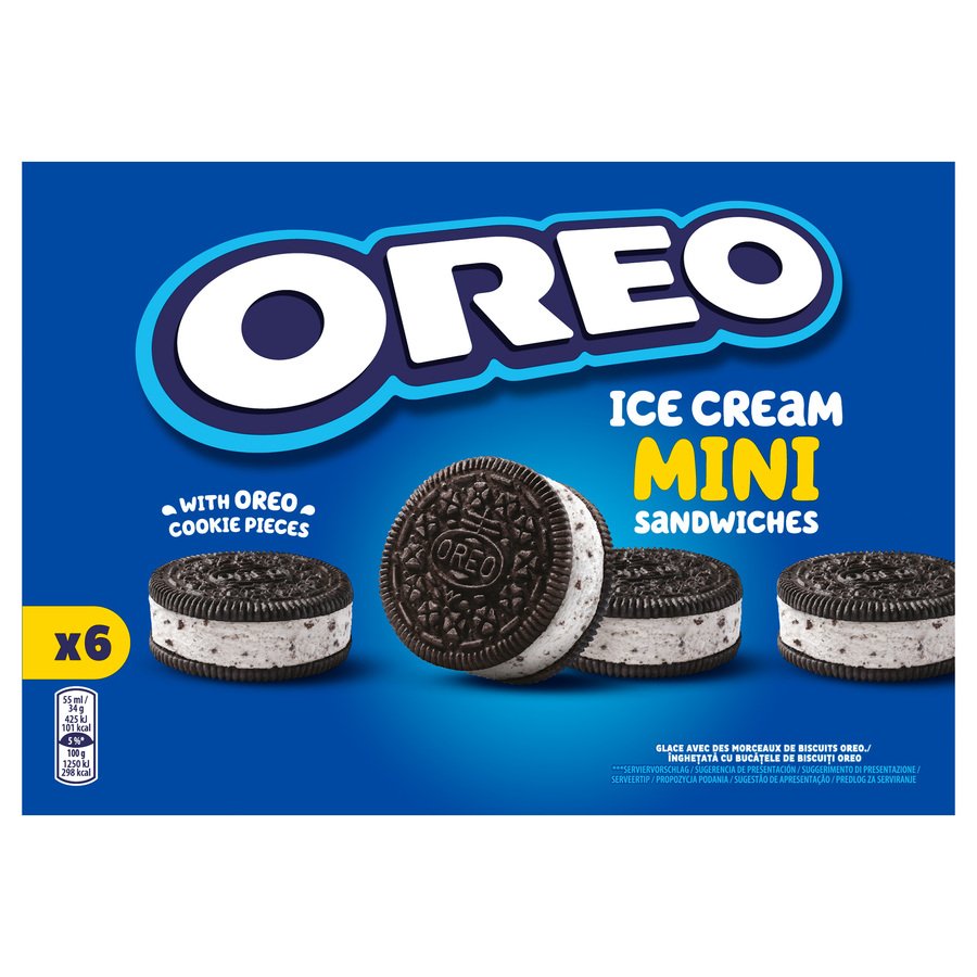 Helado sándwich mini OREO 6 unidades 198 g