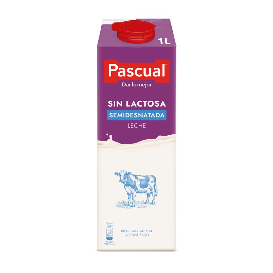 Imagen de Leche sin lactosa semidesnatada PASCUAL brik 1 l