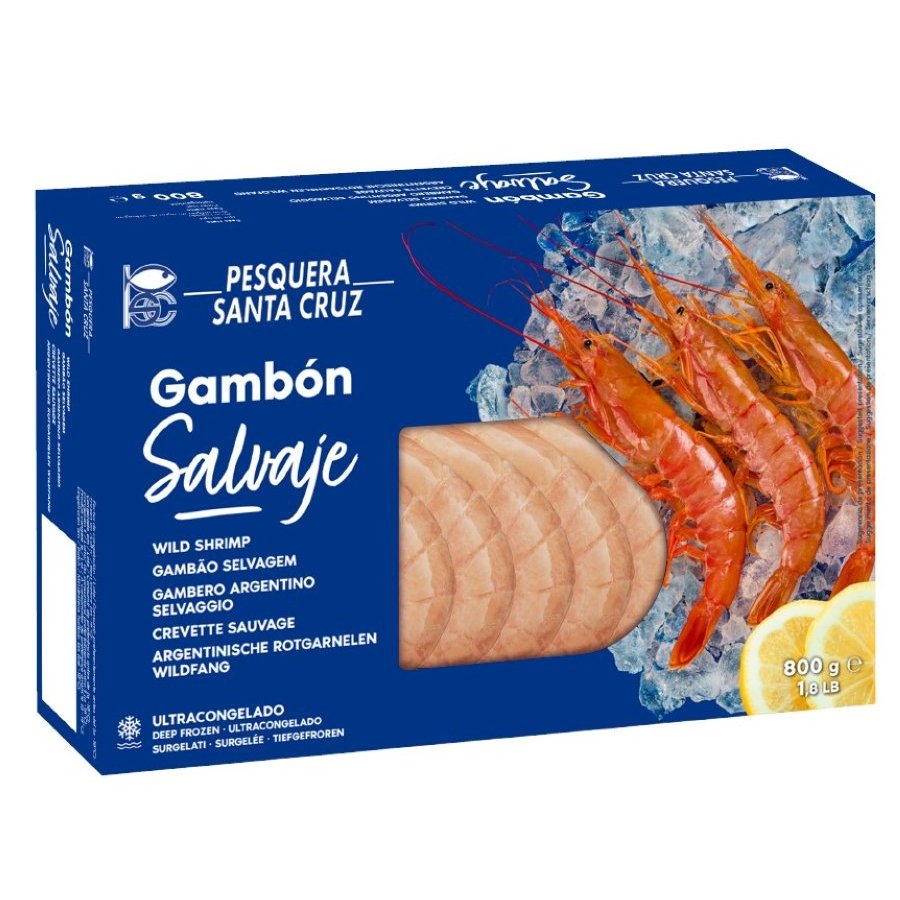 Gambón salvaje congelado crudo PESQUERA SANTA CRUZ 14/21 estuche 800 g