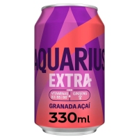 Bebida refrescante AQUARIUS Extra granada açai lata 33 cl