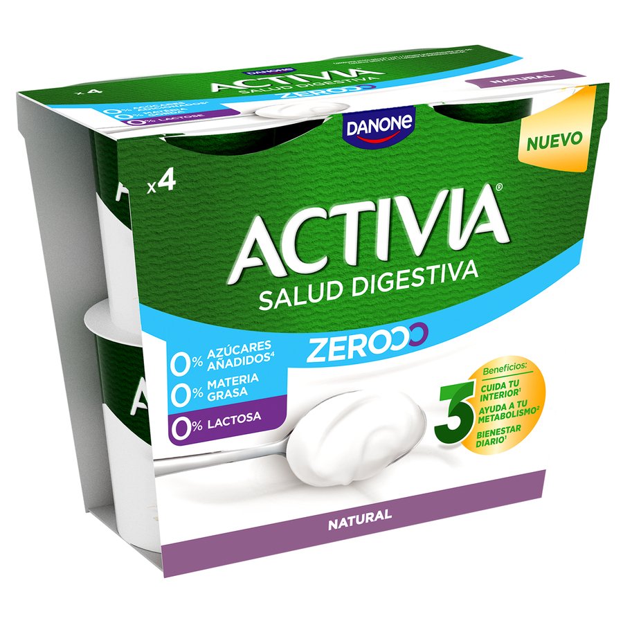 Bífidus ACTIVIA DANONE natural Zerooo 4x120 g