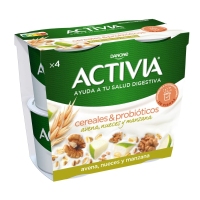 Bífidus ACTIVIA DANONE avena nueces manzana 4x115 g