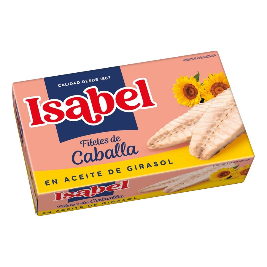 Filetes de caballa ISABEL en aceite de girasol 115 g pn.
