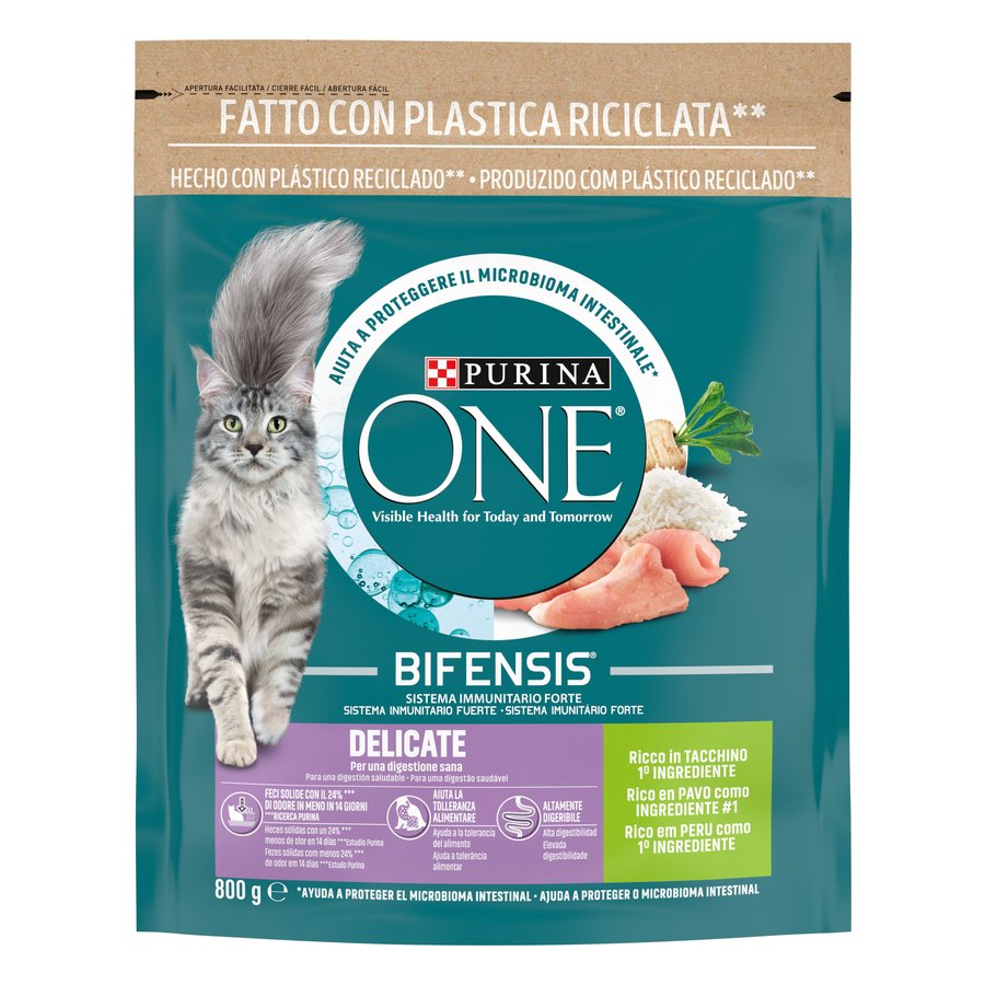 Alimento gato PURINA ONE digestivo sensible pavo arroz 800 g