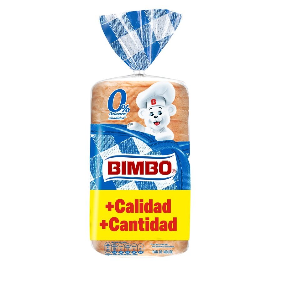 Pan de molde BIMBO 0% azúcar añadido 430 g