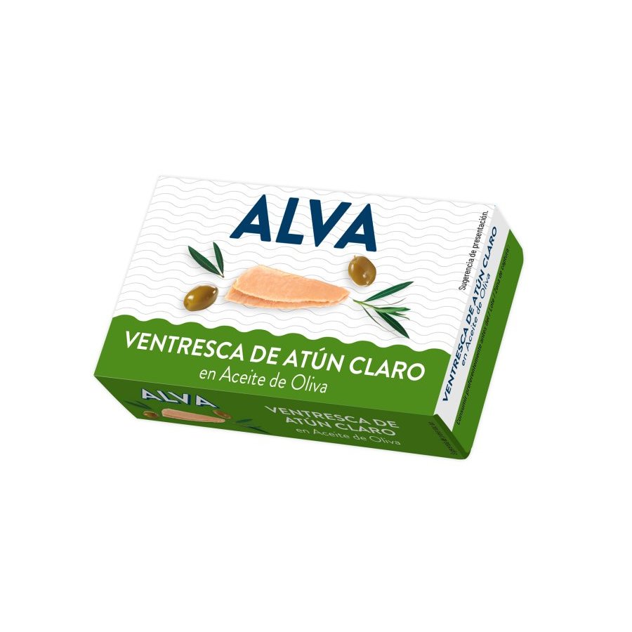 Ventresca de atún claro en aceite de oliva ALVA 111 g pn.