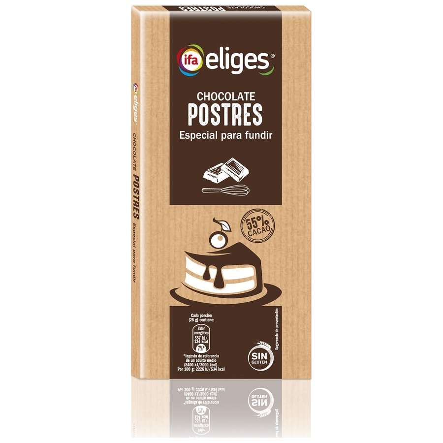 Chocolate negro IFA ELIGES Postres 55% cacao tableta 200 g