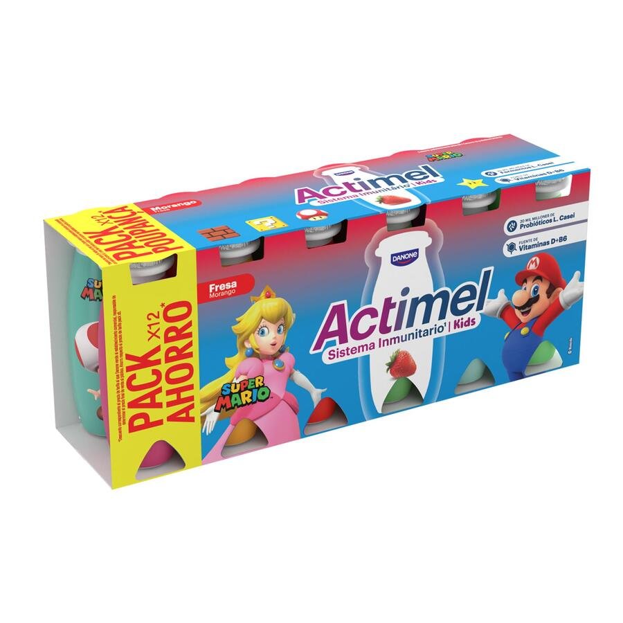 ACTIMEL DANONE líquido fresa kids pack 12x100 g