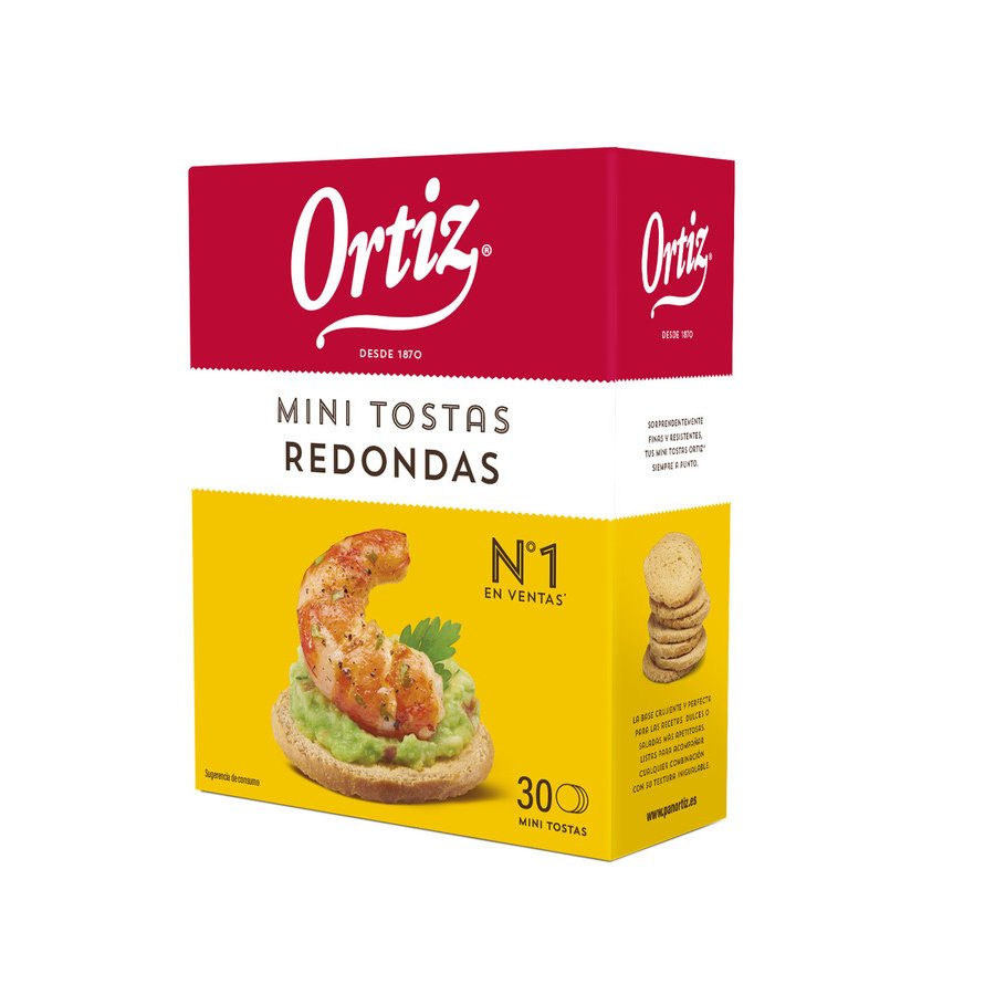 Mini tostas redondas ORTIZ caja 100 g
