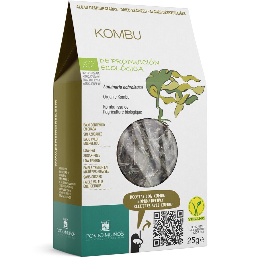 Imagen de Algas deshidratadas ecológicas PORTO MUIÑOS kombu bolsa 25 g