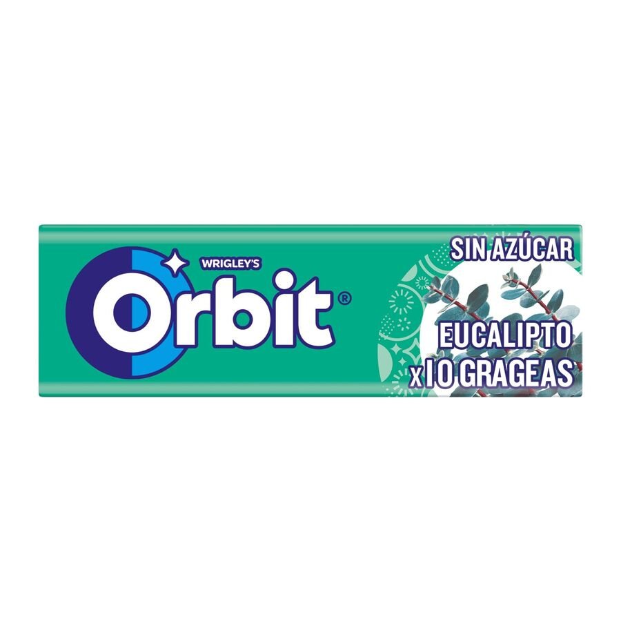 Chicle ORBIT eucalipto sin azúcar gragea paquete 14 g