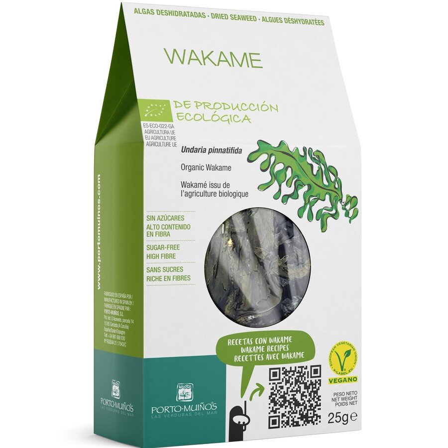 Imagen de Algas deshidratadas ecológicas PORTO MUIÑOS wakame bolsa 25 g