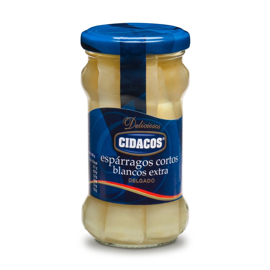 Espárragos blancos cortos CIDACOS delgados Extra frasco 110 g pne.