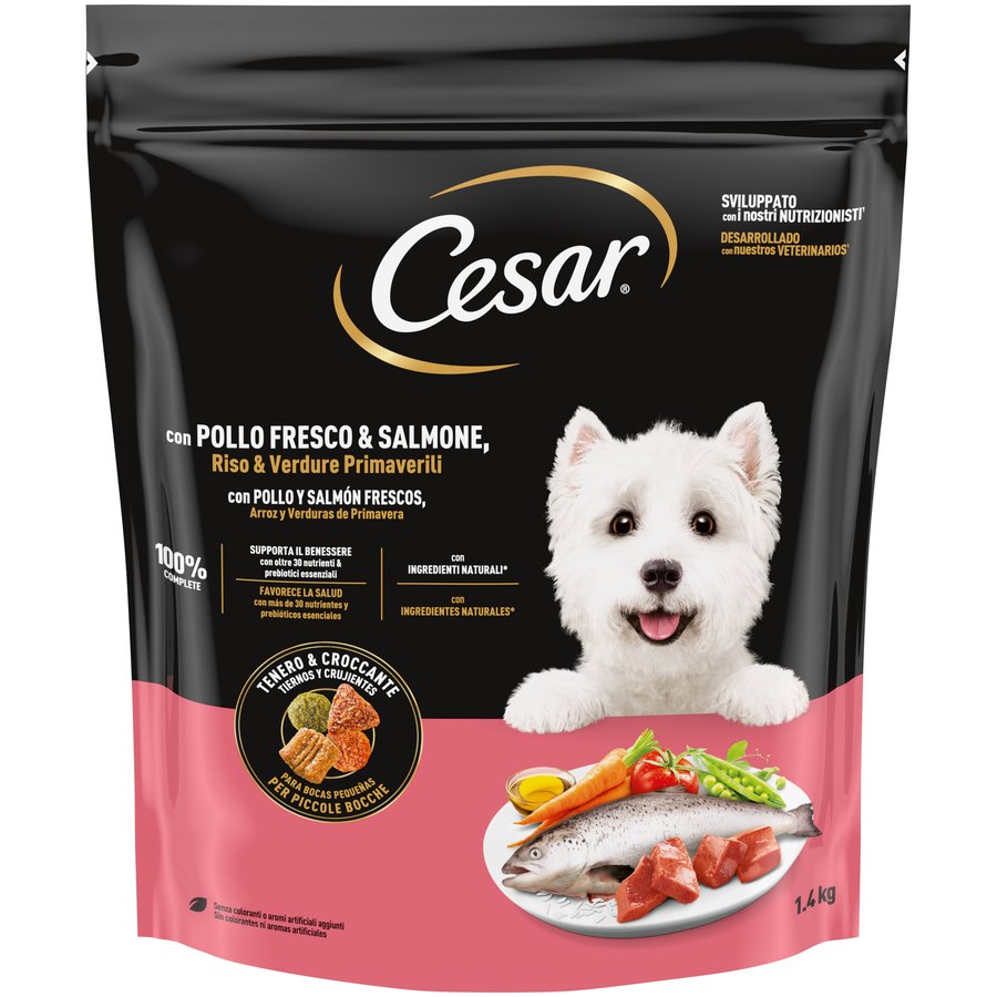 Alimento perro adulto CESAR pollo y salmón fresco 1,4 kg