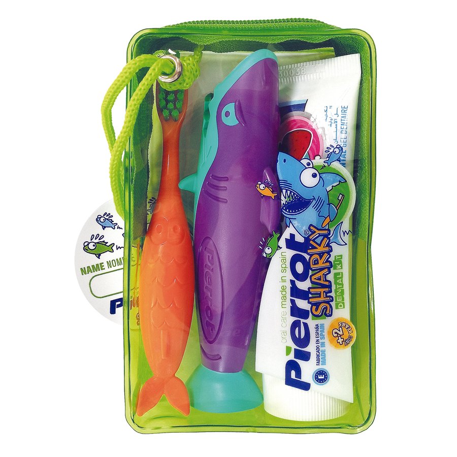 Mini kit PIERROT SHARKY (cepillo+dentífrico 25 ml.)