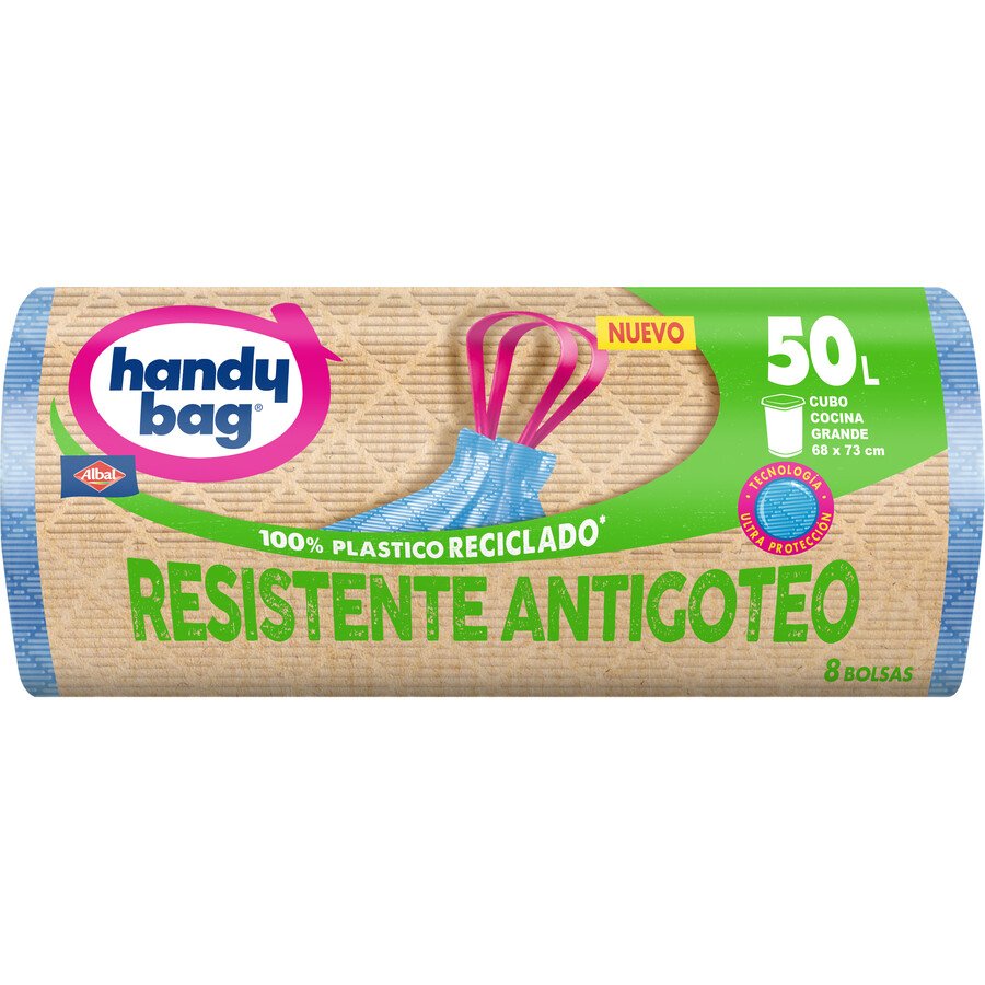 Bolsas basura 50 l ALBAL HANDY BAG resistentes antigoteo 8 unidades