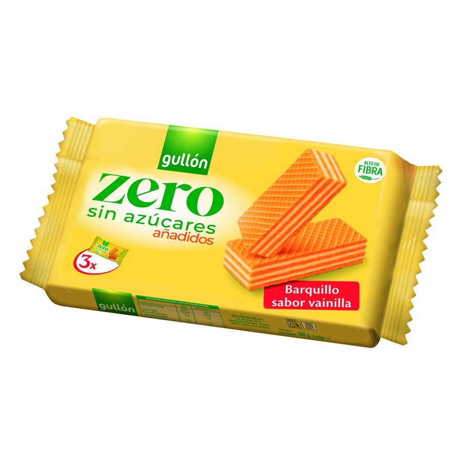 Barquillos GULLÓN vainilla Zero sin azúcar 180 g