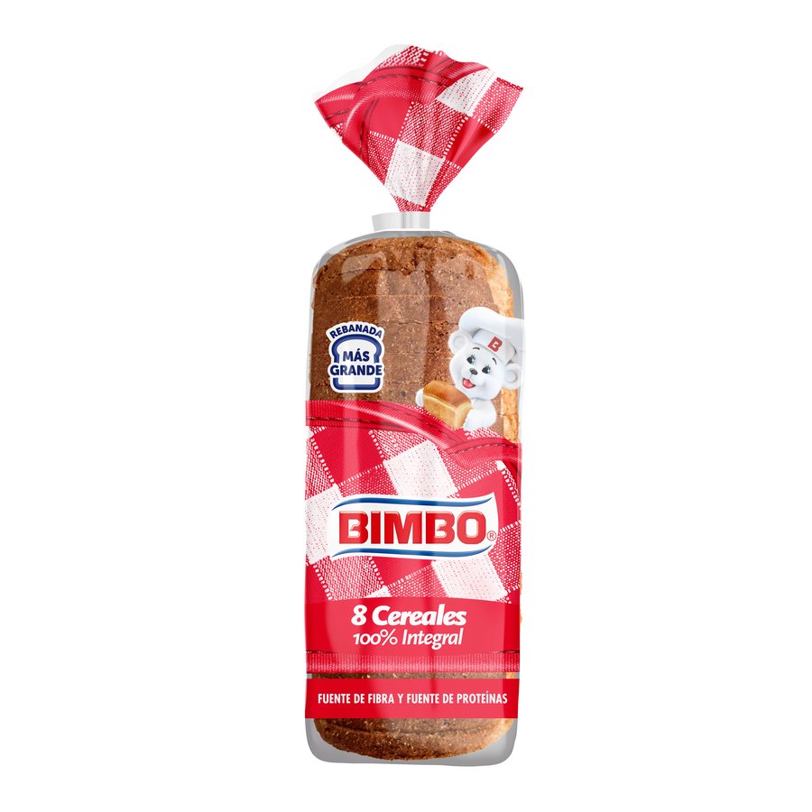 Pan de molde BIMBO 8 cereales 100% integral 650 g