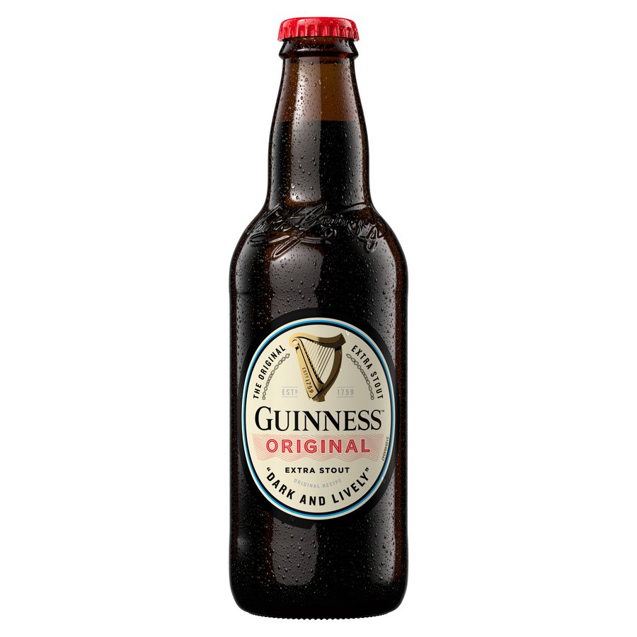 Cerveza negra irlandesa GUINNESS original botellín 33 cl
