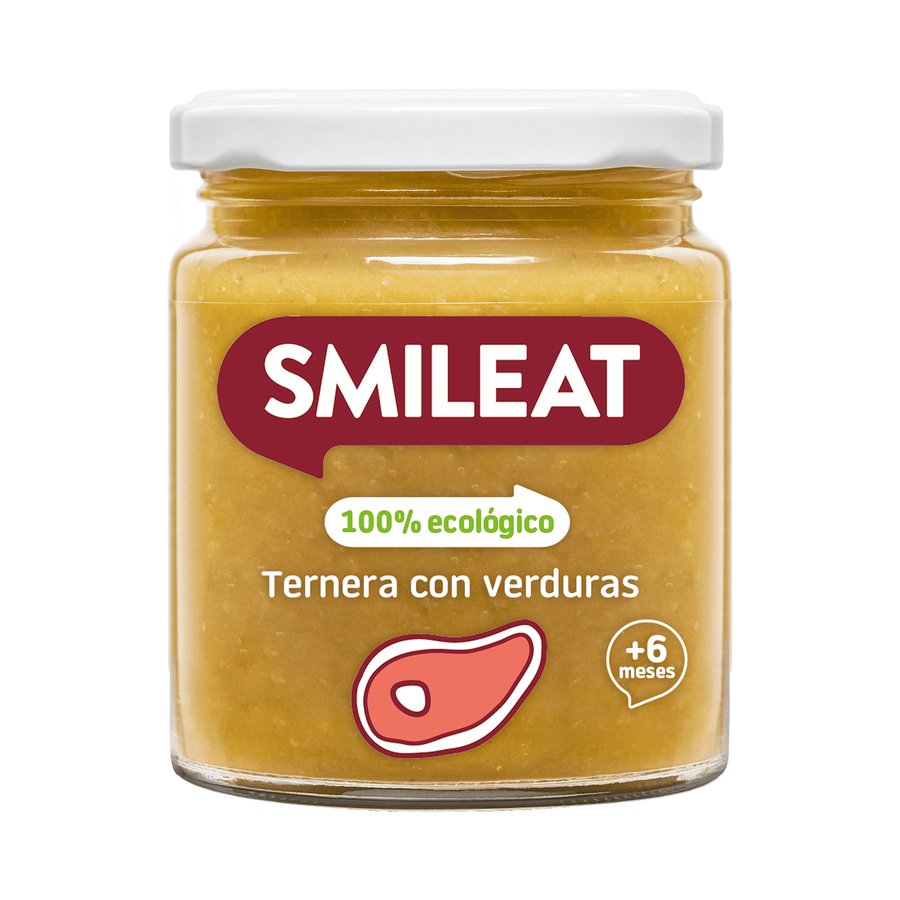 Alimento infantil SMILEAT ternera con verduras ecológico tarro 230 g