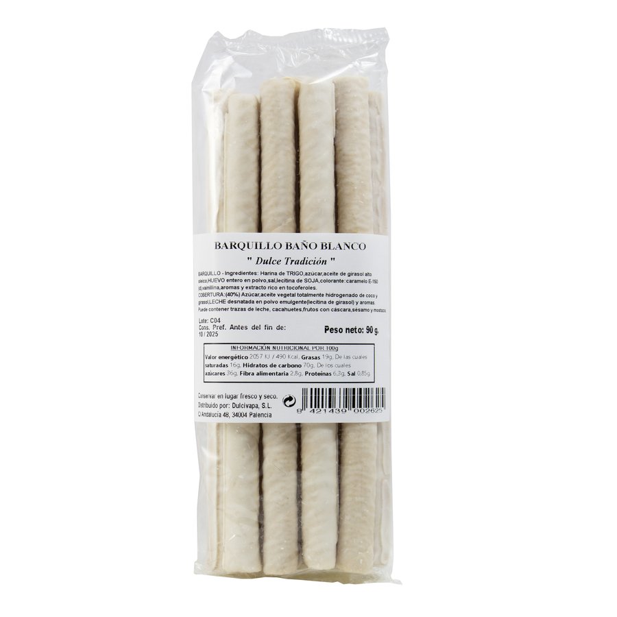 Barquillo baño blanco DULCIVAPA 90 g
