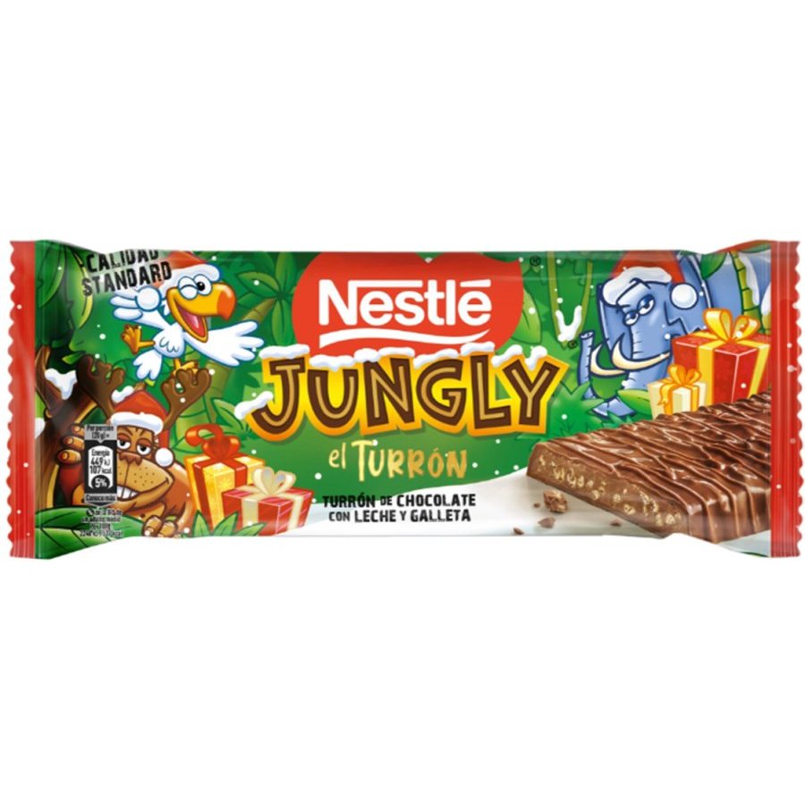 Turrón chocolate galleta NESTLE Jungly 232 g