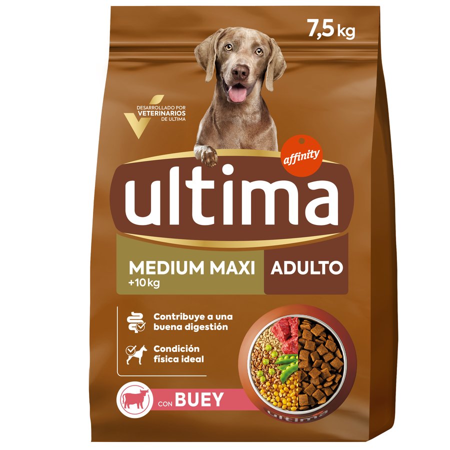 Alimento perro medium/maxi ULTIMA adulto buey 7,5 kg