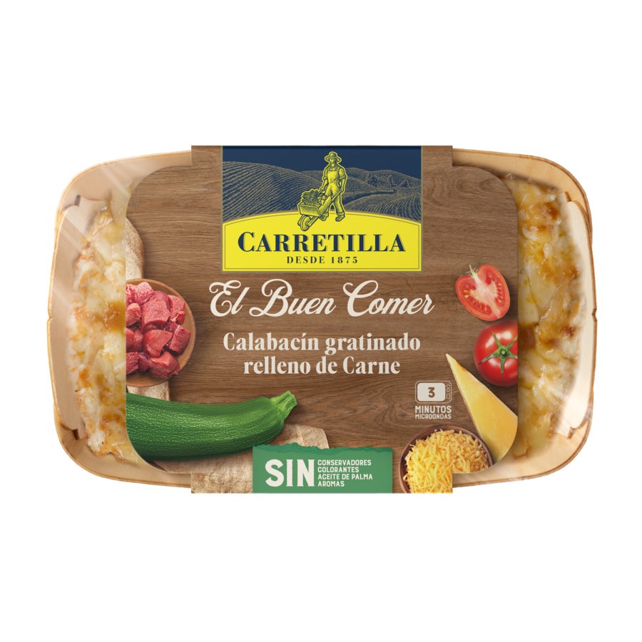 Calabacín gratinado relleno de carne CARRETILLA 350 g