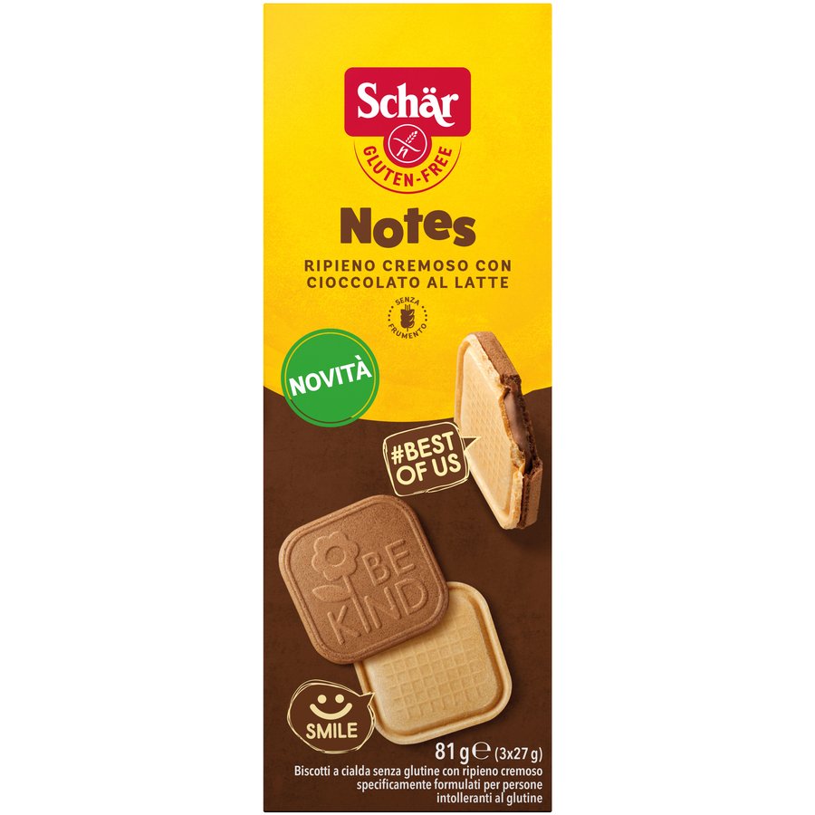 Galletas barquillo relleno de chocolate Notes SCHAR 81 g