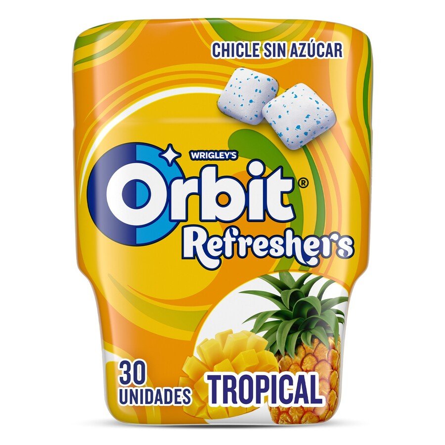 Chicle ORBIT Refreshers Tropical bote 67 g