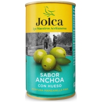 Aceituna verde manzanilla con hueso JOLCA sabor anchoa lata 185 g pne
