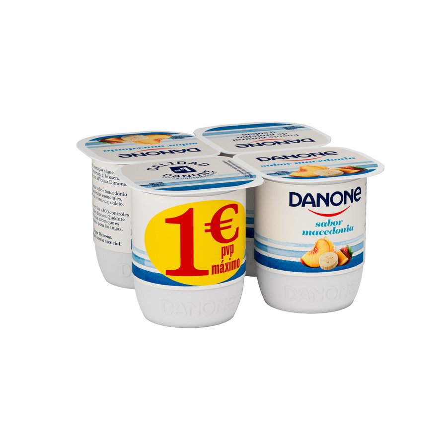 Yogur DANONE sabor macedonia pack 4x120 g