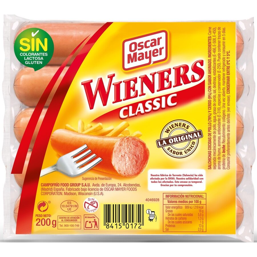 Salchichas OSCAR MAYER Wieners Classic 5 unidades 200 g
