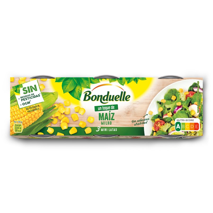 Maíz dulce en grano BONDUELLE pack 3x70 g pne.