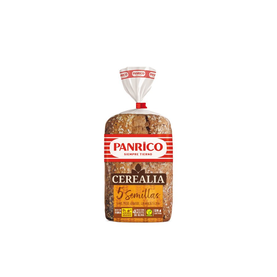 Pan de molde PANRICO Cerealia 5 semillas 435 g