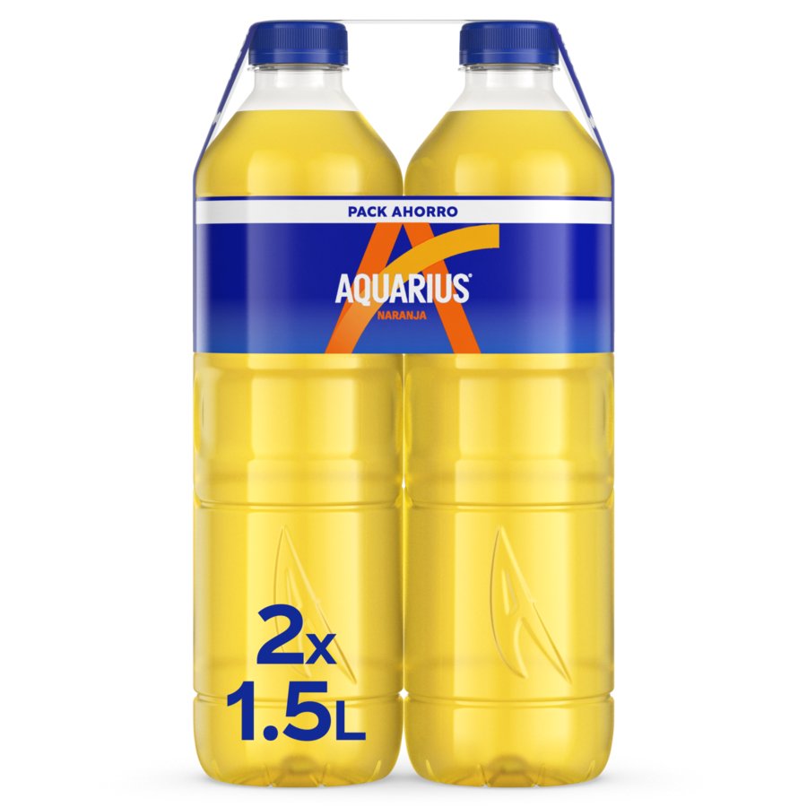 Bebida refrescante AQUARIUS naranja botella pack 2x1,5 l