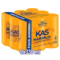Refresco KAS naranja lata pack 9x33 cl