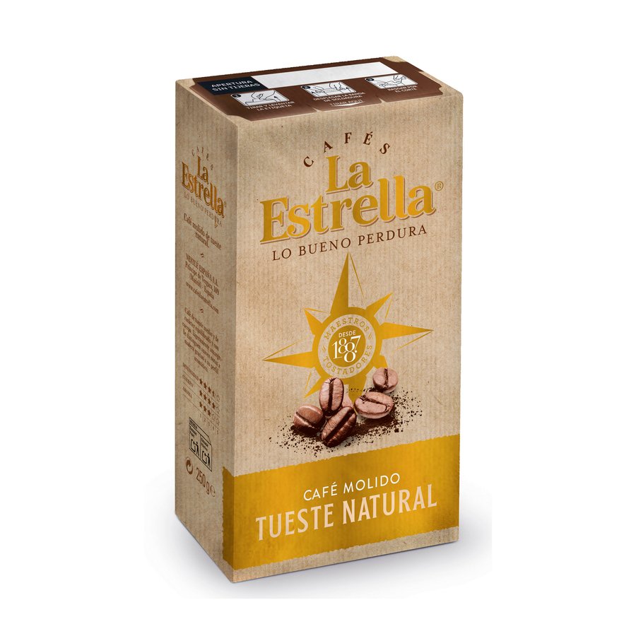 Café molido natural LA ESTRELLA paquete 250 g