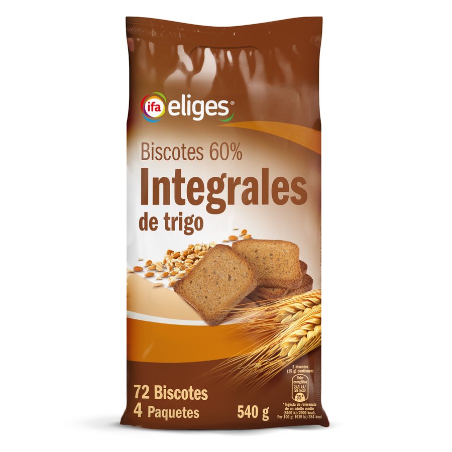 Biscotes integrales IFA ELIGES 72 rebanadas 540 g