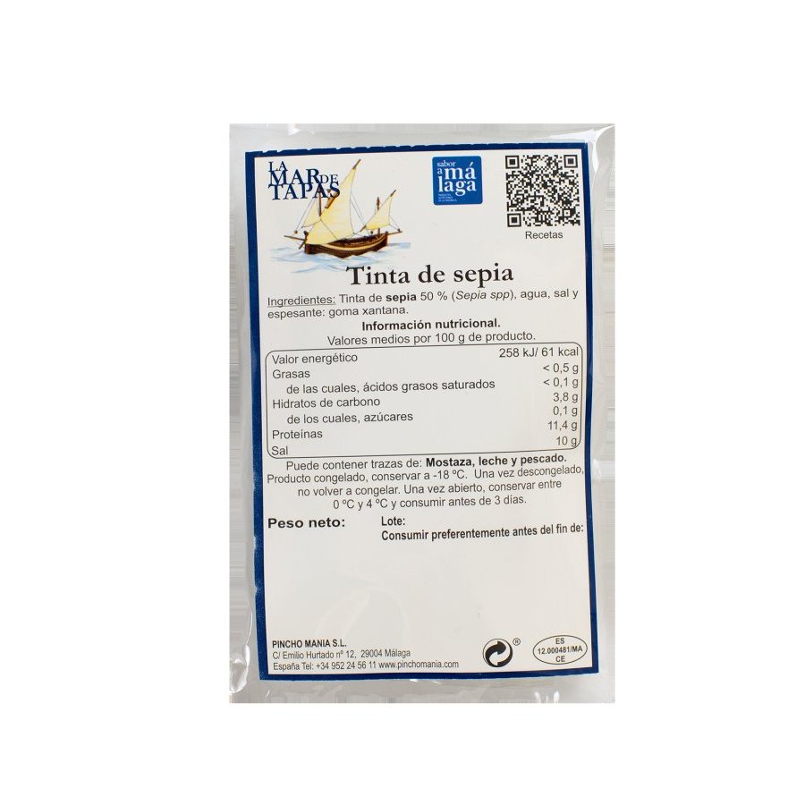 Tinta de sepia congelada LA MAR DE TAPAS 4 unidades 16 g