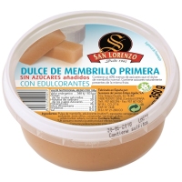 Dulce de membrillo primera SAN LORENZO sin azúcares añadidos tarrina 350 g