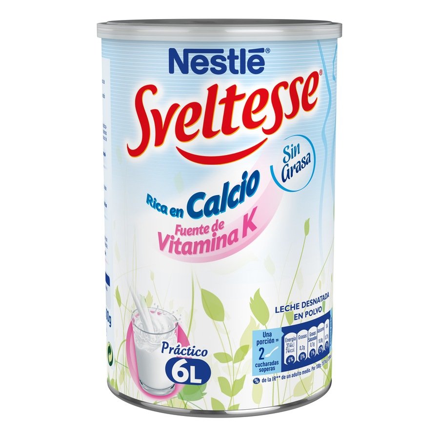 Leche desnatada polvo NESTLE SVELTESSE calcio 600 g